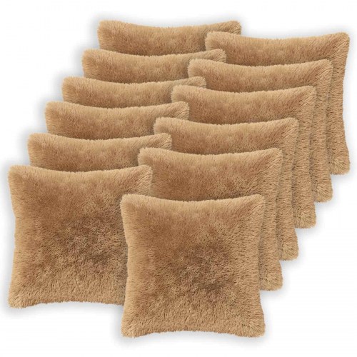 Pyntepuder HEERLEN 2 stk. 50 x 50 cm gråbrun PV fleece