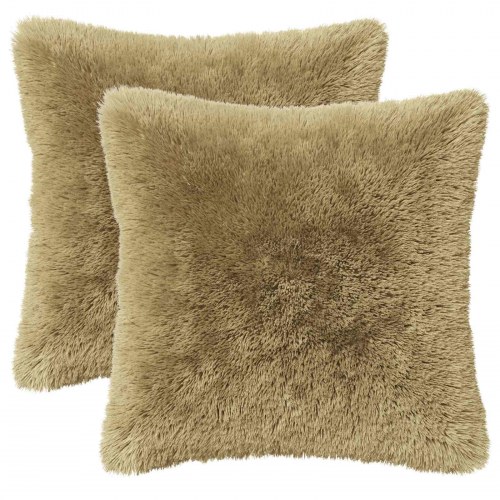 Pyntepuder HEERLEN 2 stk. lysegrå 30 x 30 cm i PV fleece