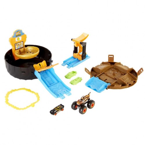 Hot Wheels Monster Trucks Tire Stunt Arena legesæt med køretøjer