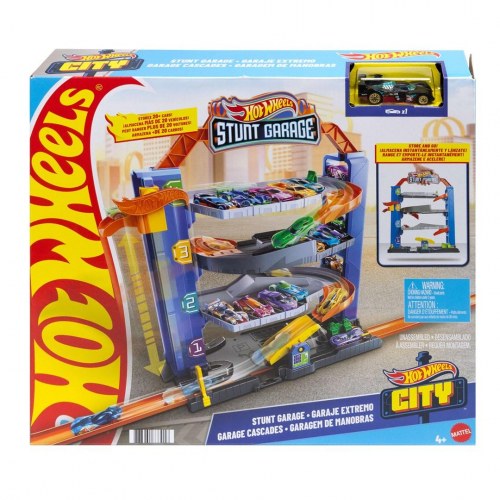 Hot Wheels City Stunt Garage legetøjsgarage med 1 bil