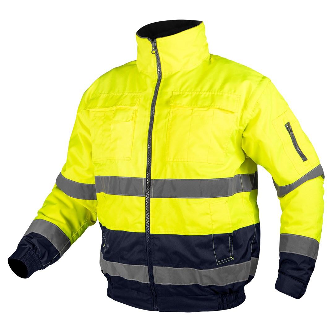 NEO TOOLS 3-i-1 advarselsjakke foret gul/marineblå str. XXL