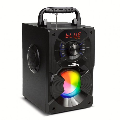 Bærbar Bluetooth-højtaler med FM-radio, USB, AUX og fjernbetjening - AC730