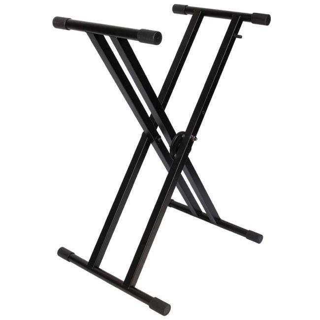 Justerbart keyboardstativ i X-design - sort