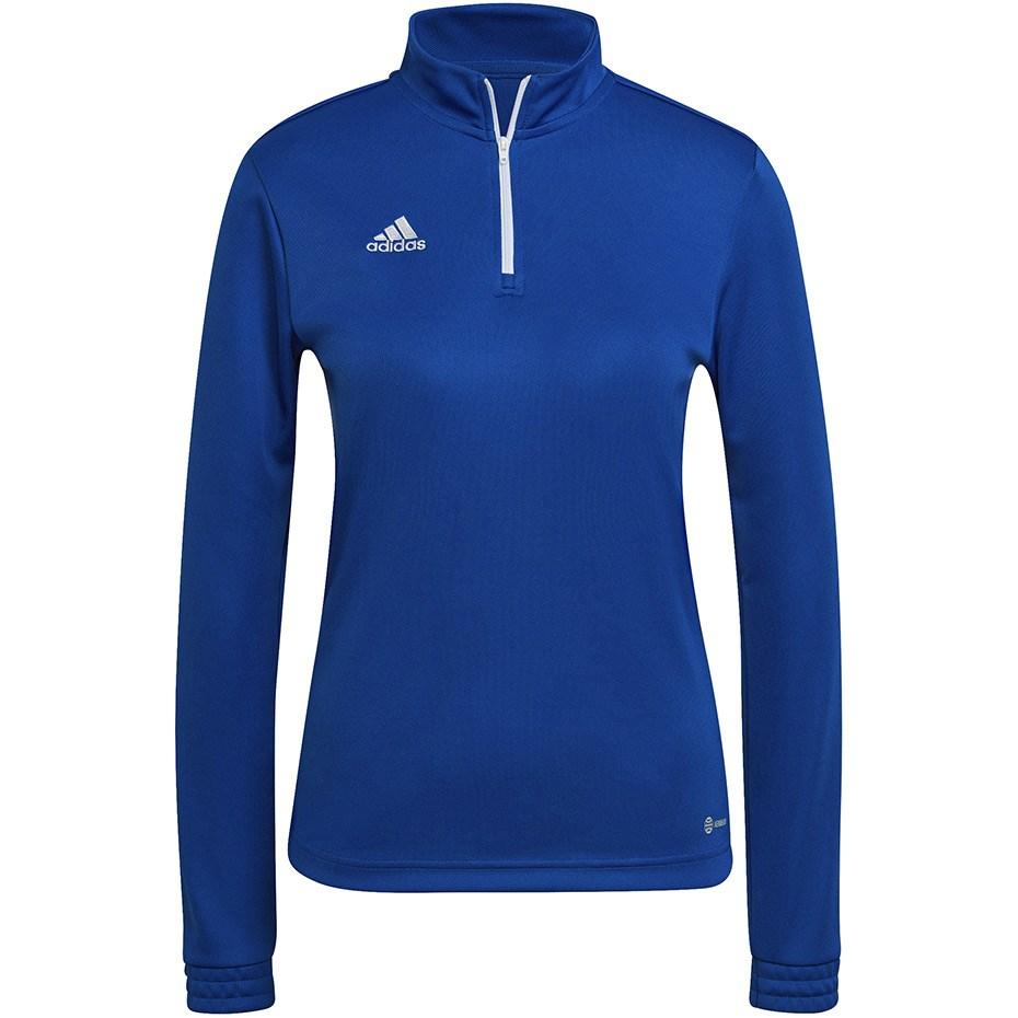 adidas Entrada 22 træningstrøje med kort lynlås - blå, XS