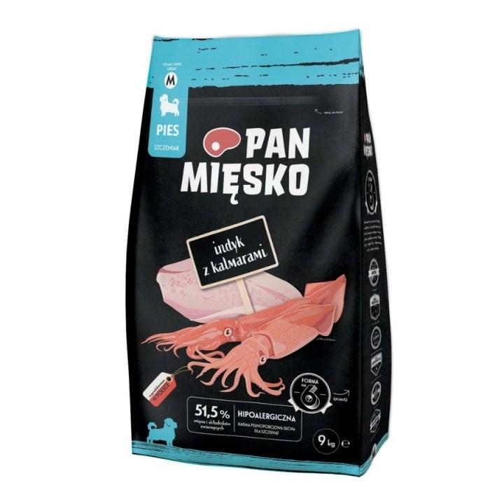 PAN MIĘSKO kalkun med blæksprutte hvalpefoder M tørfoder 9 kg
