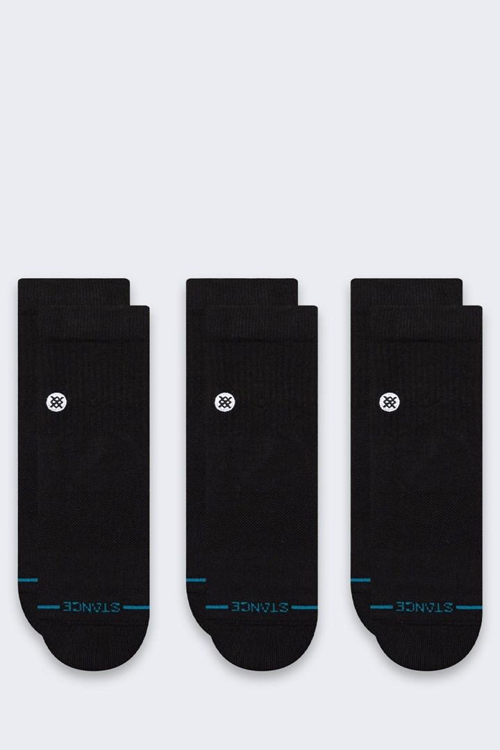 Stance Icon Quarter 3-pak strømper - sort