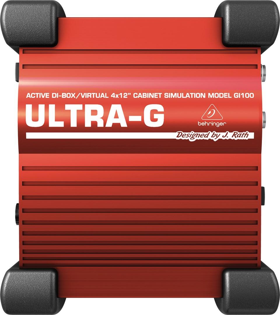 Behringer Ultra-G GI100 aktiv DI-boks med kabinet-simulering - sort/rød