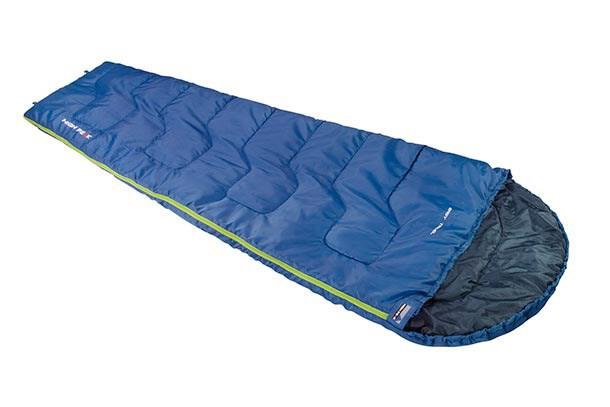 High Peak Easy Travel semirektangulær sovepose i polyester 220 x 80/50 cm - blå