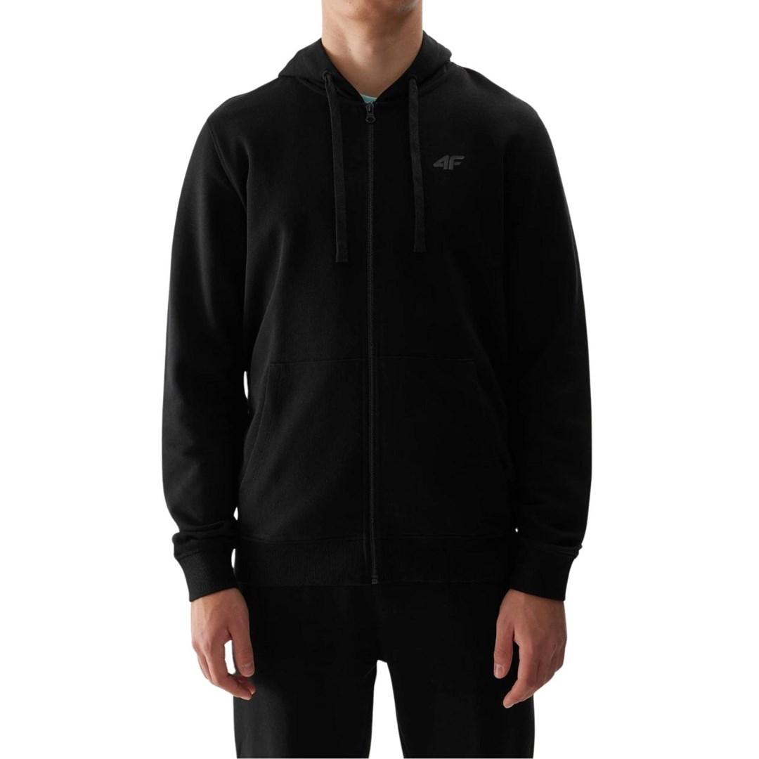 4F herre hættetrøje med lynlås M0951 - deep black, str. M