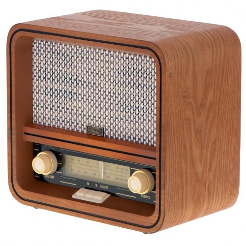 Camry Premium CR 1188 analog radio med Bluetooth - sort, hvid og træ