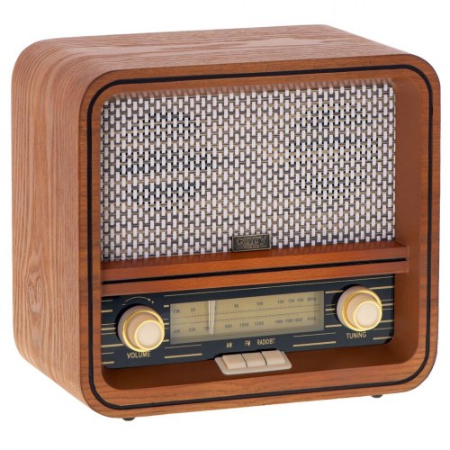 Camry Premium CR 1188 analog radio med Bluetooth - sort, hvid og træ