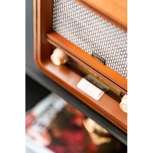 Camry Premium CR 1188 analog radio med Bluetooth - sort, hvid og træ