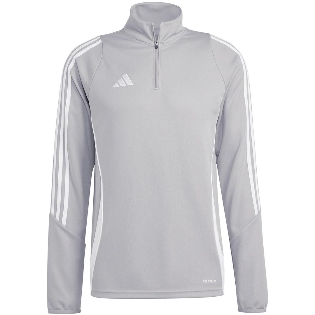 adidas Tiro 24 træningstrøje med kort lynlås grå/hvid 2XL til mænd
