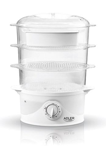 Adler AD 633 dampkoger med 3 kurve 9 l 800 W hvid
