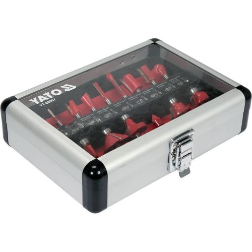 YATO YT-68007 overfræsebitsæt 15 dele med 6 mm skaft