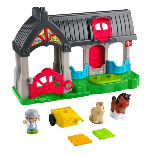 Fisher-Price Little People hestestald legesæt med lyde, 6 dele