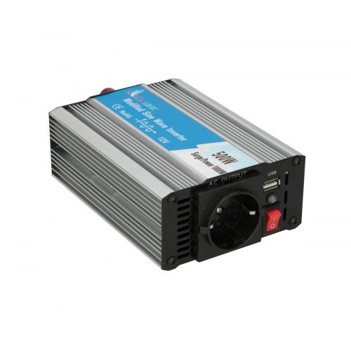 Extralink OPIM-500W spændingsomformer til bil 12 V, 500 W modificeret sinusbølge