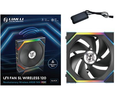 LIAN LI UNI FAN SL Wireless 120 120 mm kabinetventilator sort
