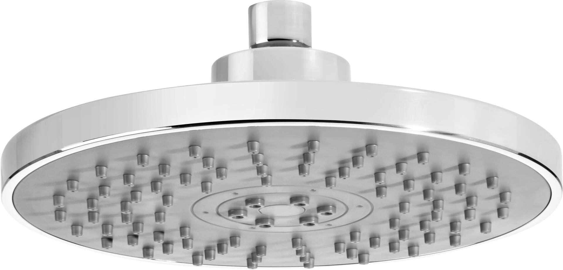 deante 2-funktions hovedbruser 200 mm - rund topbruser med kromfinish