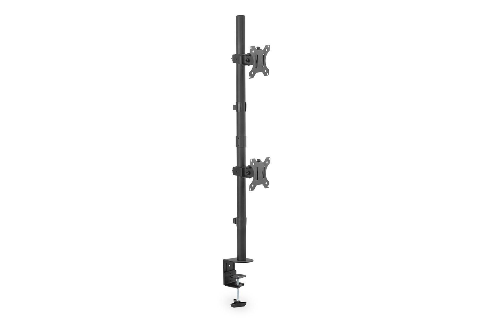 DIGITUS DA-90438 - Stativ - for 2 LCD displays / curved LCD displays - klemme eller øjemontering - stål, plastik - mat sort - skærmstørrelse: op til 32 - skrivebordsmonterbar