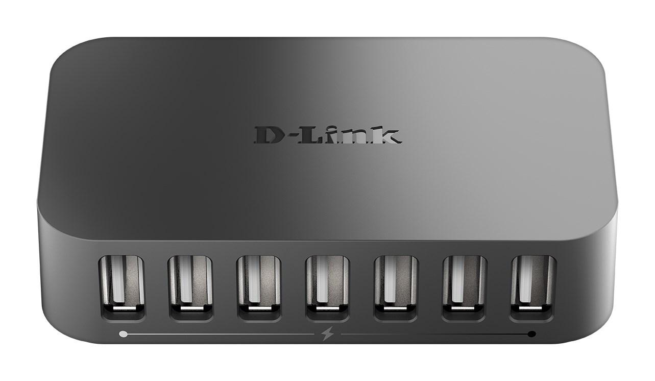 D-Link USB 2.0 Hub 7 porte, med strømforsyning