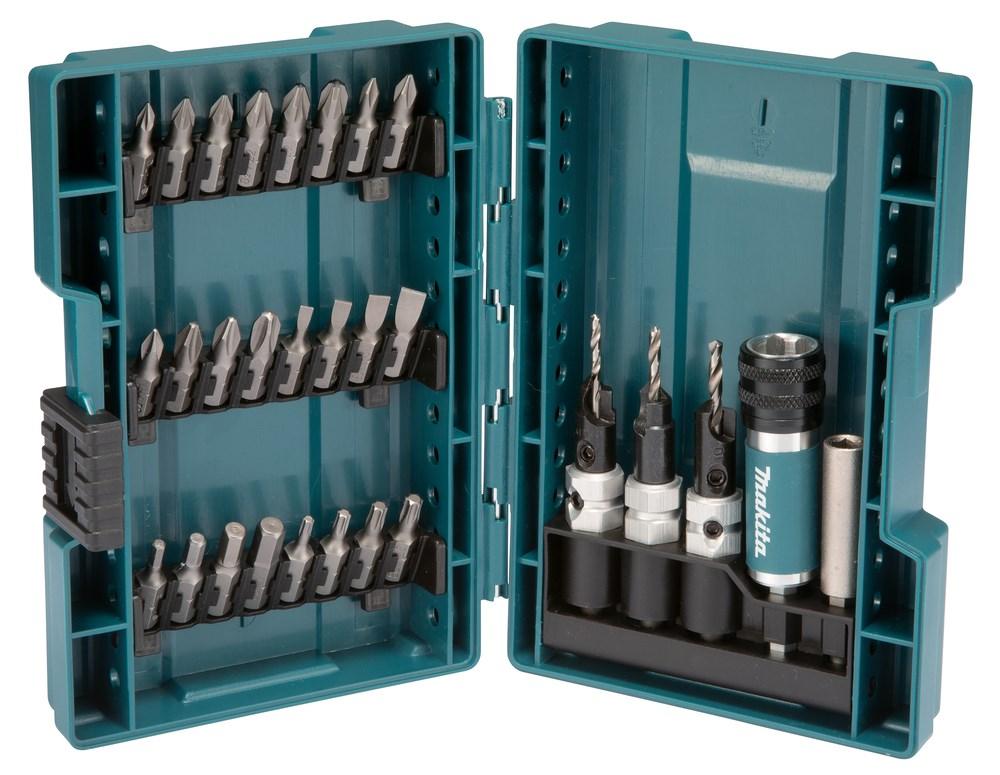 Makita D-73477 bitssæt med skruetrækkerbits i opbevaringsæske, 29 dele