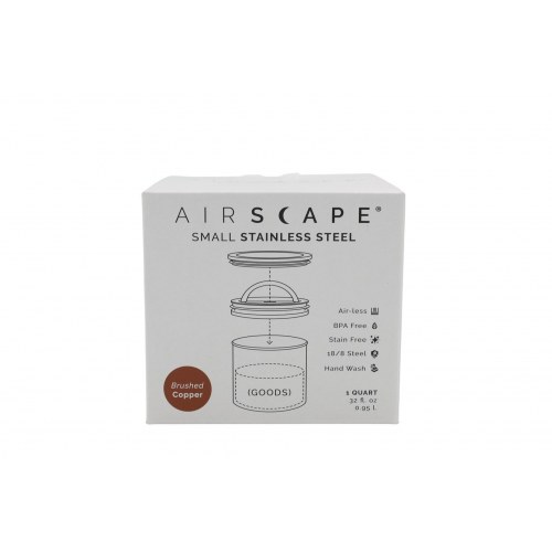 Airscape lille aroma-beholder i rustfrit stål 0,95 l - børstet kobber