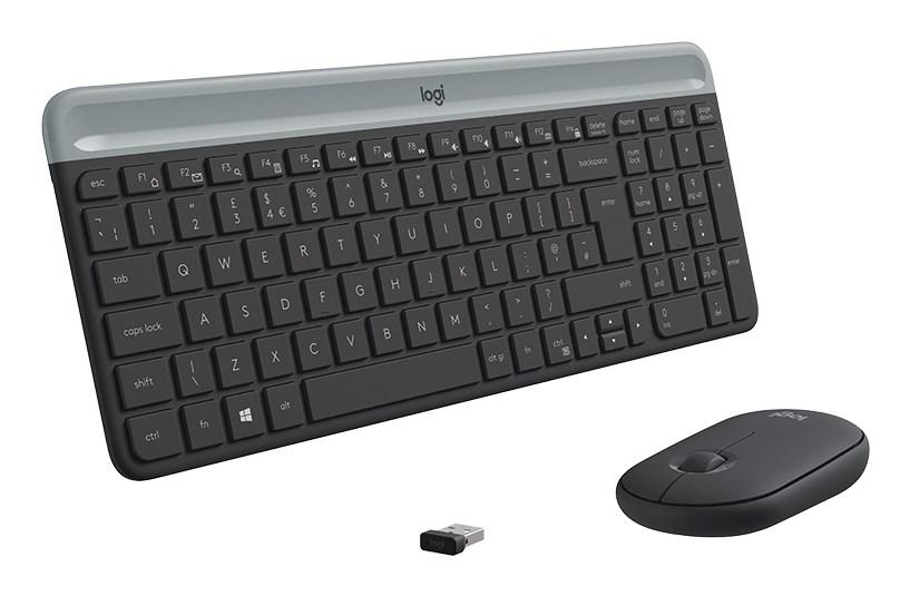 Logitech MK470 Slim trådløst tastatur- og musesæt - grafit