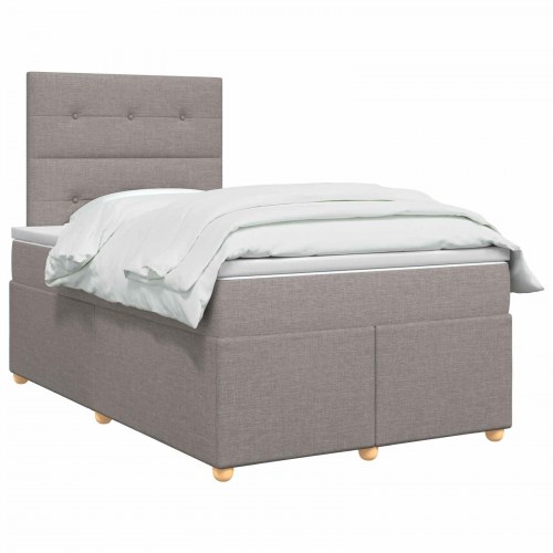 Kontinentalseng med madras og topmadras 120 x 190 cm gråbrun stof