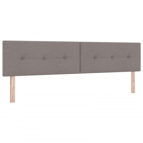 Opbevaringsseng med hovedgærde 2 stk. 200 x 200 cm gråbrun kunstlæder