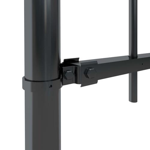 Havehegn med spydtop 3,4 x 0,6 m sort stål