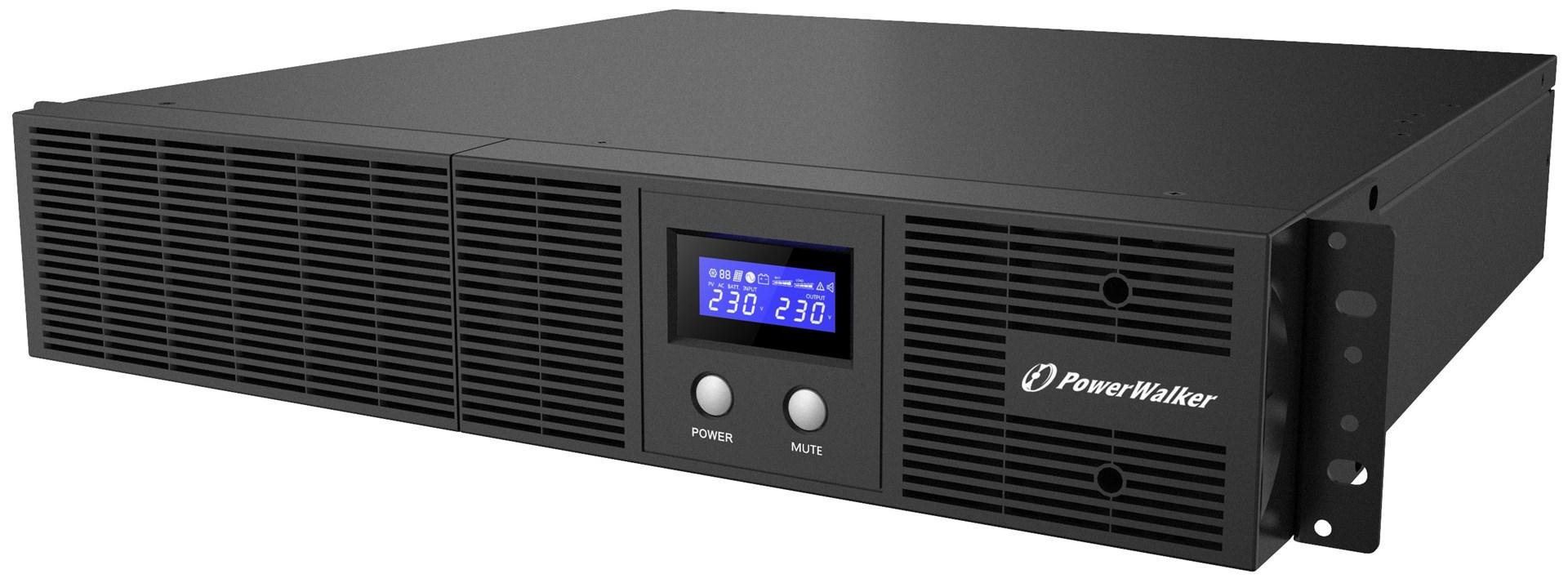 PowerWalker VI 1200 RLE - UPS (rackversion) - AC 230 V - 720 Watt - 1200 VA - 7.2 At - USB, RS-232 - output-stikforbindelser: 4