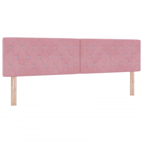 Opbevaringsseng med hovedgærde 180 x 200 cm - 2 stk. lyserød