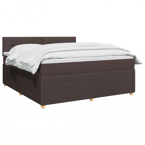 Madras med topmadras og justerbar sengegavl 180 x 200 cm mørk brun