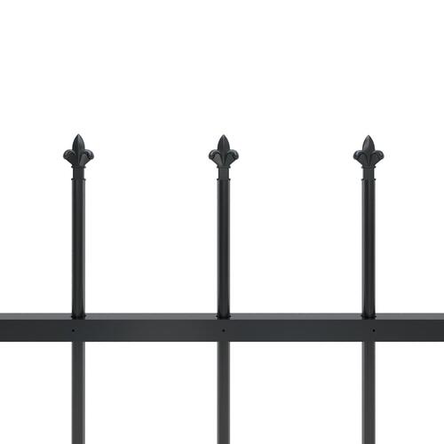 Havehegn med spydtop 8,5 x 0,6 m sort stål