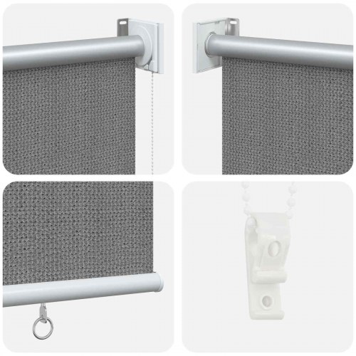 Udendørs rulleskærm med 90% UV-blok lysegrå 400 x 230 cm HDPE
