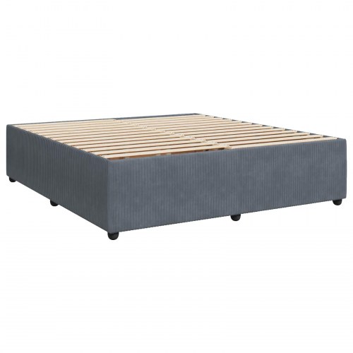 Boksmadras seng med topmadras 200 x 200 cm mørkegrå fløjl