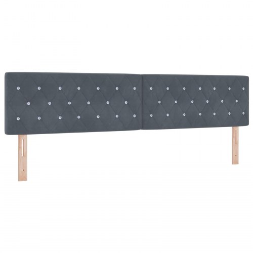 Madras med topmadras 200 x 200 cm mørkegrå fløjl boksmadrasseng