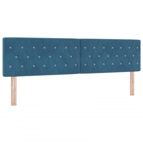 Ottoman seng med madras 180 x 200 cm i mørk blå fløjl