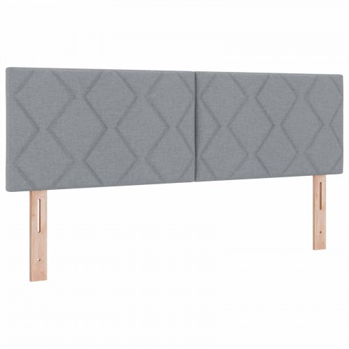 Ottoman seng med madras og LED lysegrå 160 x 200 cm stof