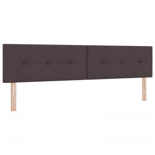 Ottoman seng med madras og LED mørk brun 200 x 200 cm stof