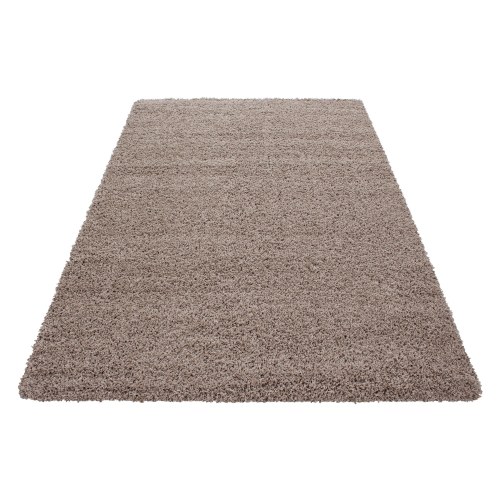 LIFE Unicolor beige shaggy tæppe rektangulært