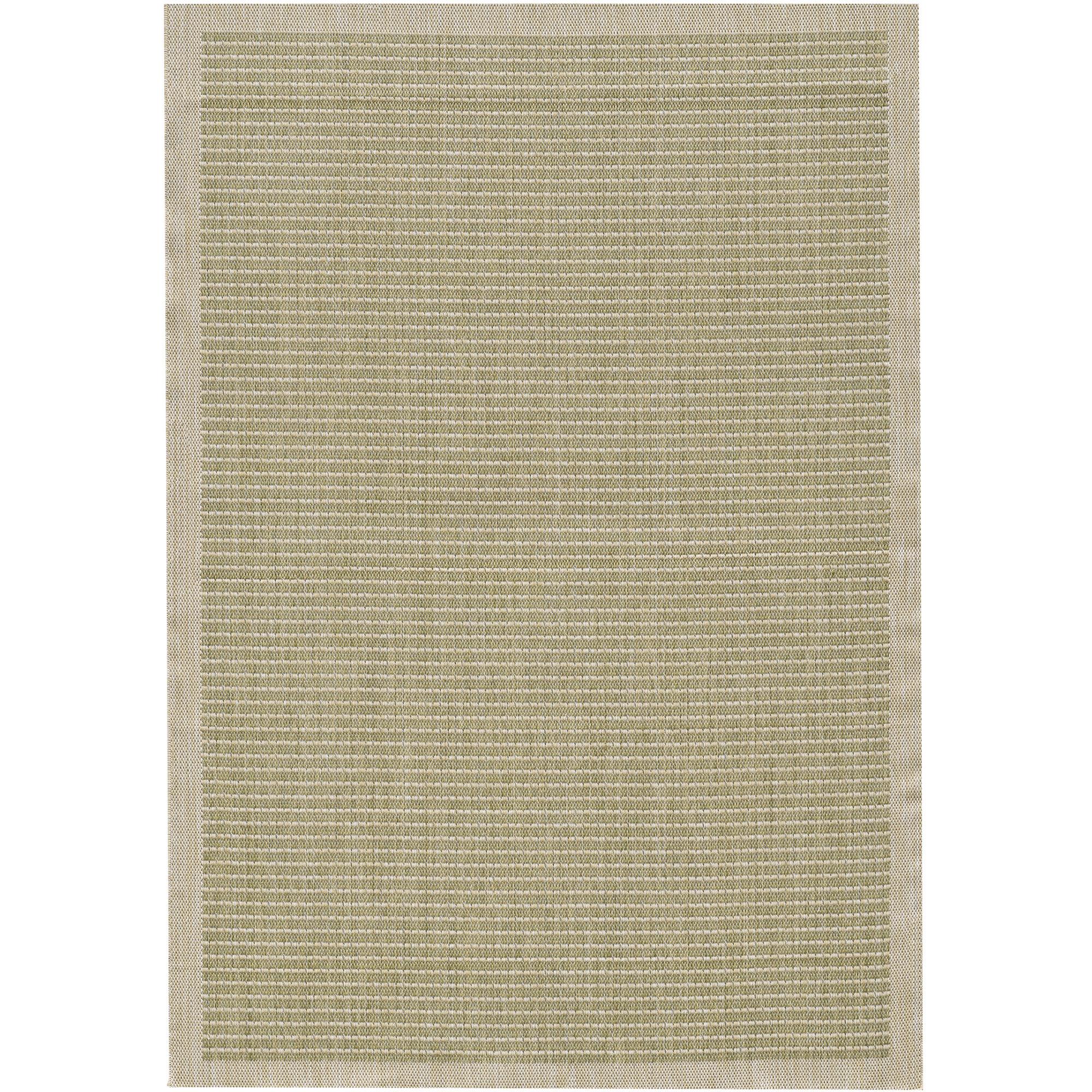 GIZA Unicolor grøn udendørs løber i fladvævet design til terrasse, balkon og køkken - 60 x 100 cm