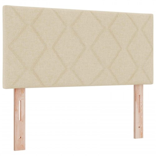 Kontinentalseng med madras og topmadras 100 x 200 cm - cremefarvet stof