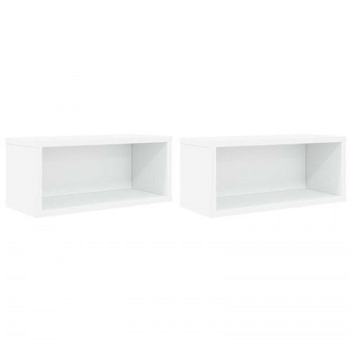 CD opbevaringsrække 2 stk. hvid 40 x 17 x 17 cm