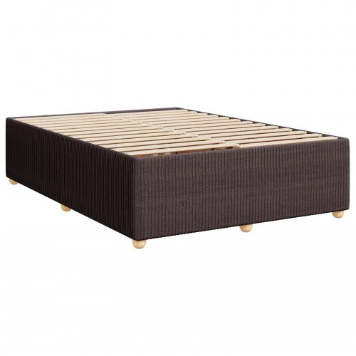 Boksmadras seng med topmadras 140 x 190 cm mørk brun stof