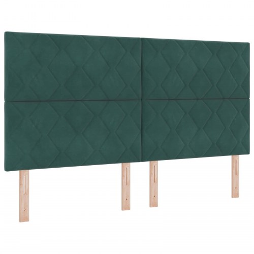 Ottoman seng med madras 180 x 200 cm i mørkegrøn fløjl