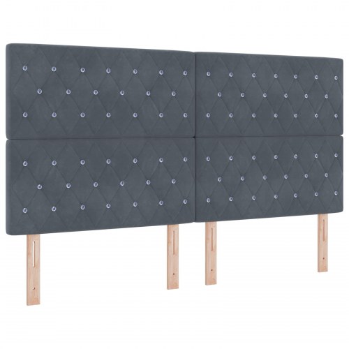 Seng med opbevaring og madras 180 x 200 cm i mørkegrå fløjl