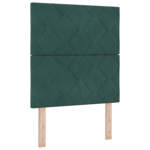 Ottoman seng 80 x 200 cm med madras, LED og opbevaring i mørkegrøn fløjl