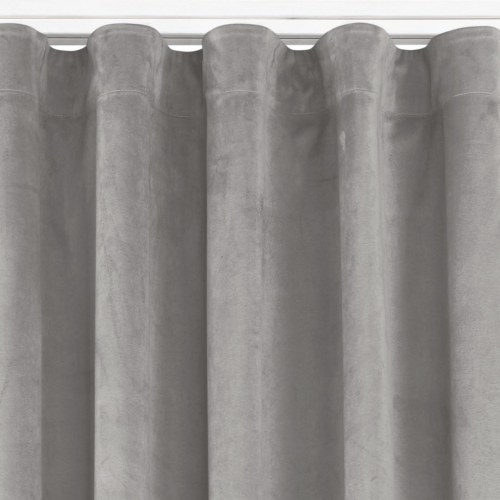 Mørklægningsgardin fløjl grå 400×225 cm med wavebånd - HOMEDE VILA (OUTLET A)